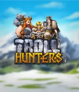 Step into the world of "Troll Hunters," where valiant Viking warriors prepare to take on their foes. The logo displays a pair of Vikings, male and female, armed and ready, with a frosty landscape. They emanate power and determination, capturing the spirit of the game's adventurous theme.